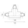 Соединение тройное правое LIGHTSTAR 503137-RPSR QUATTRO перекидное встраиваемое с подводом питания к треку 5030xx-R ЧЕРНЫЙ